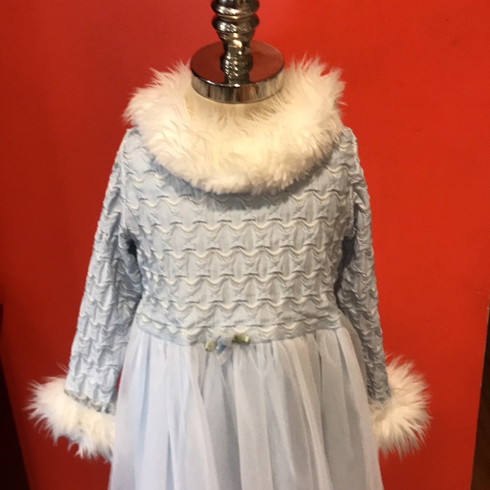 Bebemonde Size 5/6 Light Blue Dress Made in USA - Picture 2 of 11